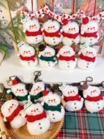 Crochet Snowman Figurine Charm – Handcrafted Winter Ornament & Car Accessory - Image 5