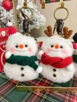 Crochet Snowman Figurine Charm – Handcrafted Winter Ornament & Car Accessory - Image 14