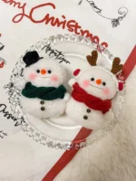 Crochet Snowman Figurine Charm – Handcrafted Winter Ornament & Car Accessory - Image 9