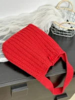 Crochet Textured Tote – Chunky Knit Shoulder Accessory - Image 5
