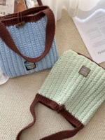Crochet Textured Tote – Chunky Knit Shoulder Accessory - Image 2