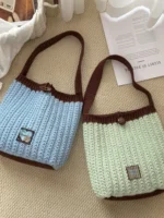Crochet Textured Tote – Chunky Knit Shoulder Accessory