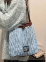 Crochet Textured Tote – Chunky Knit Shoulder Accessory - Image 13