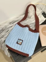 Crochet Textured Tote – Chunky Knit Shoulder Accessory - Image 12