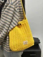Crochet Textured Tote – Chunky Knit Shoulder Accessory - Image 8