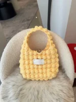 Crochet Bubble Texture Bag – Chunky Knit Shoulder Tote - Image 7