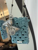 Crochet Shell & Star Phone Pouch – Ocean Motif Crossbody - Image 4