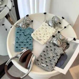 Crochet Shell & Star Phone Pouch – Ocean Motif Crossbody