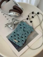 Crochet Shell & Star Phone Pouch – Ocean Motif Crossbody - Image 6