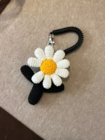 Crochet Daisy Figurine Charm – Handcrafted Floral Keychain - Image 4