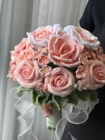 Crochet Pink Gradient Arrangement – Romantic Wedding Décor - Image 7