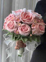 Crochet Pink Gradient Arrangement – Romantic Wedding Décor - Image 8