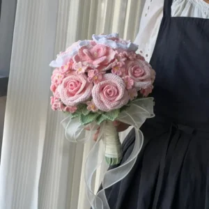 Crochet Pink Gradient Arrangement – Romantic Wedding Décor