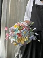 Crochet Pastel Tonal Arrangement – Handcrafted Wedding Décor - Image 4