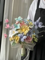 Crochet Pastel Tonal Arrangement – Handcrafted Wedding Décor - Image 2