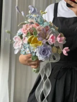 Crochet Pastel Tonal Arrangement – Handcrafted Wedding Décor - Image 6
