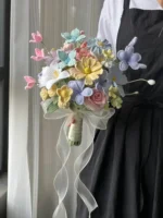 Crochet Pastel Tonal Arrangement – Handcrafted Wedding Décor - Image 7