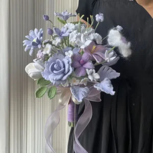 Crochet Purple Tonal Arrangement –  Handcrafted Wedding Décor