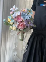 Crochet Flower Arrangement – Vibrant Tonal Bouquet