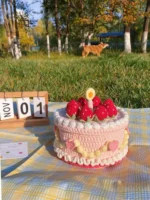 Crochet Cake Figurine Box – Strawberry Motif Storage Container