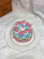 Crochet Cherry Bear Figurine Cake –  Handcrafted Décor Gift - Image 7