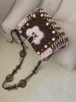 Crochet Butterfly Motif Tote – Boho Knit Crossbody - Image 4