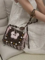 Crochet Butterfly Motif Tote – Boho Knit Crossbody - Image 5