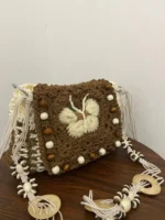 Crochet Butterfly Motif Tote – Boho Knit Crossbody - Image 8