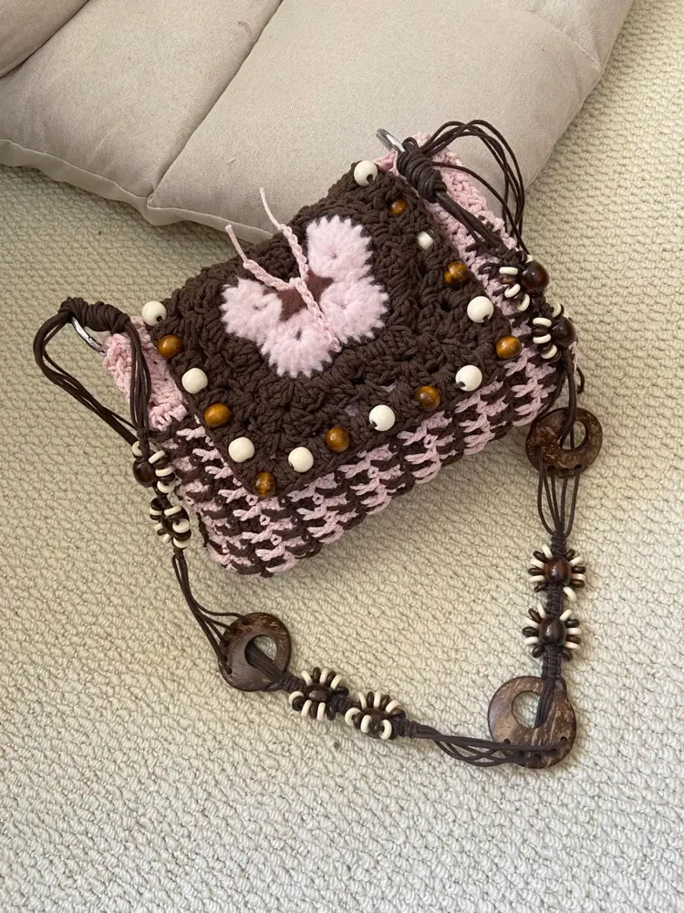 GZ00000-00114-750px(7) Crochet Butterfly Motif Tote – Boho Knit Crossbody - Image 1
