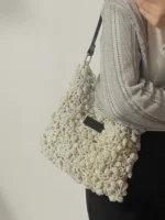 Crochet Silver Motif Tote – Sparkling Floral Shoulder Bag - Image 5
