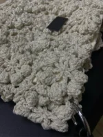Crochet Silver Motif Tote – Sparkling Floral Shoulder Bag - Image 2
