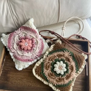 Crochet Granny Square Pouch – Vintage Boho Phone Accessory