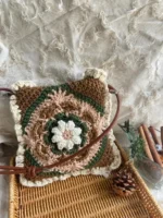Crochet Granny Square Pouch – Vintage Boho Phone Accessory - Image 2