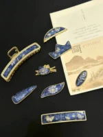 Song Brocade Hair Clips – Starry Night Butterfly