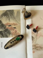 Song Brocade Hair Clips – Black Gold Butterfly - Image 5