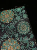 Song Brocade Scrunchie – Iridescent Treasure Flower - Image 4