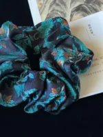 Song Brocade Scrunchie – Iridescent Treasure Flower - Image 2