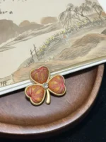 Song Brocade Clover Brooch – Three Abundances - Image 2