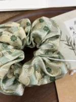 Song Brocade Scrunchie – Master Li's Winding Stream & Plum - Image 2