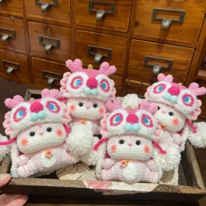 Crochet Lion Dance Figurine – Lunar New Year Mascot