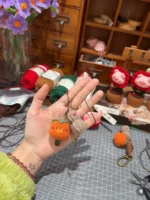 Crochet Persimmon & Peanut Charm– Good Fortune Accent - Image 3