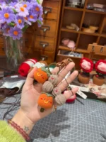 Crochet Persimmon & Peanut Charm– Good Fortune Accent - Image 2