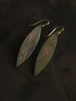 Chinese Lacquer Drop Earrings – Slim Bamboo – 925 Silver Hooks - Image 13