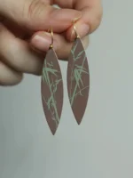 Chinese Lacquer Drop Earrings – Slim Bamboo – 925 Silver Hooks - Image 9