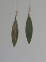 Chinese Lacquer Drop Earrings – Slim Bamboo – 925 Silver Hooks - Image 6