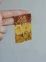 Chinese Lacquer Tiered Earrings – Grand Mountains – 925 Silver Posts - Image 7