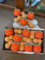 Crochet Persimmon & Peanut Charm– Good Fortune Accent - Image 6