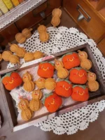 Crochet Persimmon & Peanut Charm– Good Fortune Accent - Image 4