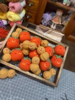 Crochet Persimmon & Peanut Charm– Good Fortune Accent - Image 8