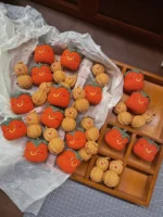 Crochet Persimmon & Peanut Charm– Good Fortune Accent